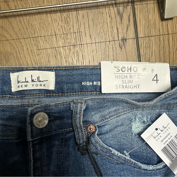 Nicole Miller Blue Jeans High Rise Slim Straight “Soho” NWT Size 4 Women’s - Picture 5 of 5